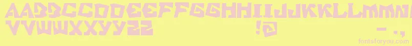Sbstratford-fontti – vaaleanpunaiset fontit keltaisella taustalla