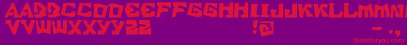 Sbstratford-Schriftart – Rote Schriften auf violettem Hintergrund