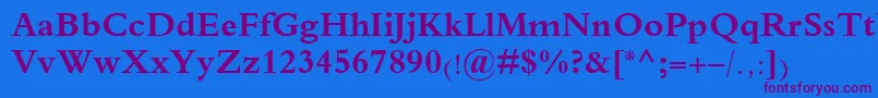 TraditionalArabicBold Font – Purple Fonts on Blue Background