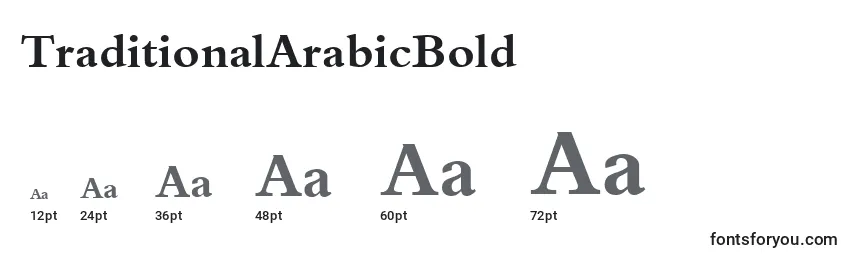 TraditionalArabicBold Font Sizes