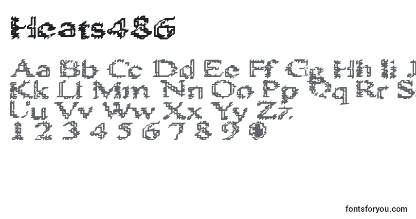 Schriftart Heats486 – Alphabet, Zahlen, spezielle Symbole
