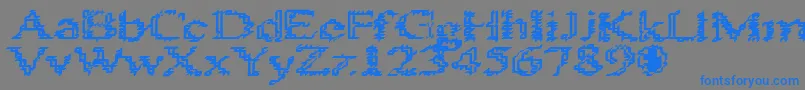 Heats486 Font – Blue Fonts on Gray Background