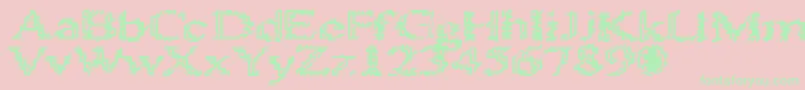 Heats486 Font – Green Fonts on Pink Background