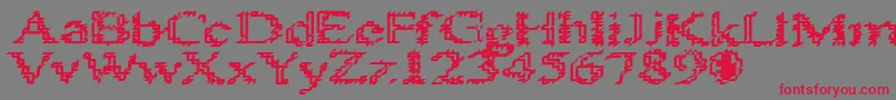 Heats486 Font – Red Fonts on Gray Background