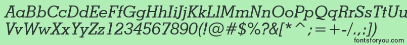 フォントStymieMediumItalicBt – 緑の背景に黒い文字