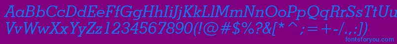 StymieMediumItalicBt Font – Blue Fonts on Purple Background