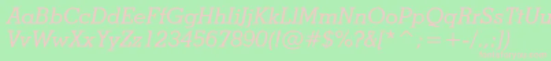 StymieMediumItalicBt Font – Pink Fonts on Green Background