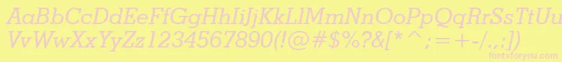 StymieMediumItalicBt Font – Pink Fonts on Yellow Background