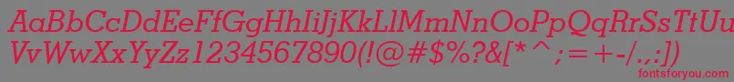 フォントStymieMediumItalicBt – 赤い文字の灰色の背景
