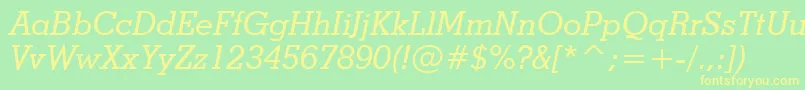 StymieMediumItalicBt Font – Yellow Fonts on Green Background
