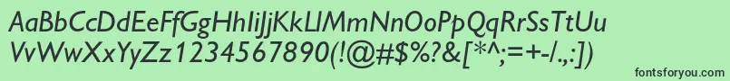 fuente GillsanscItalic – Fuentes Negras Sobre Fondo Verde