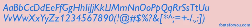GillsanscItalic Font – Blue Fonts on Pink Background