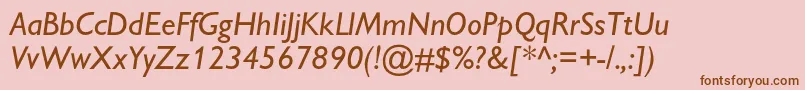 GillsanscItalic Font – Brown Fonts on Pink Background