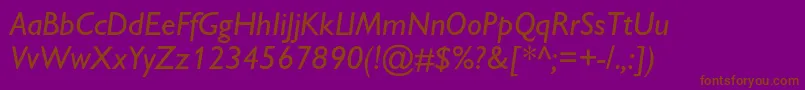 GillsanscItalic Font – Brown Fonts on Purple Background