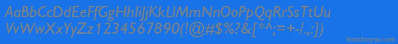 GillsanscItalic Font – Gray Fonts on Blue Background