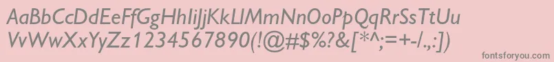 フォントGillsanscItalic – ピンクの背景に灰色の文字