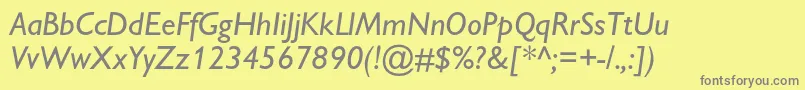 GillsanscItalic Font – Gray Fonts on Yellow Background