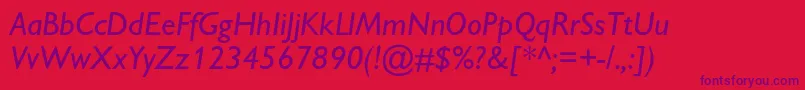 GillsanscItalic Font – Purple Fonts on Red Background