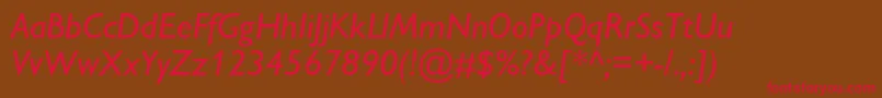 GillsanscItalic Font – Red Fonts on Brown Background