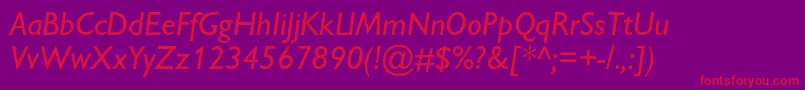 GillsanscItalic Font – Red Fonts on Purple Background
