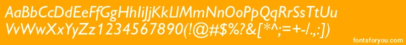 GillsanscItalic Font – White Fonts on Orange Background