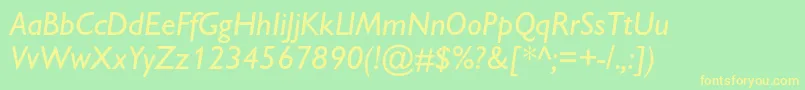 GillsanscItalic Font – Yellow Fonts on Green Background