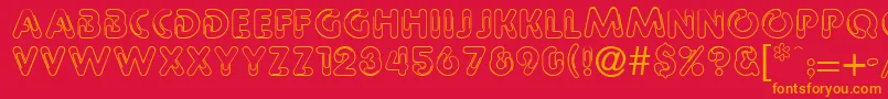 フォントPaper – 赤い背景にオレンジの文字