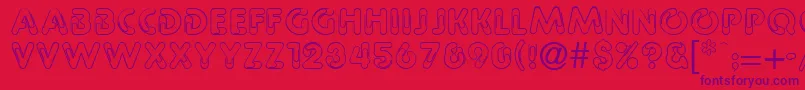 Paper Font – Purple Fonts on Red Background