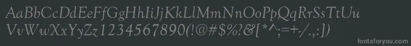 GoudyNormalItalic Font – Gray Fonts on Black Background