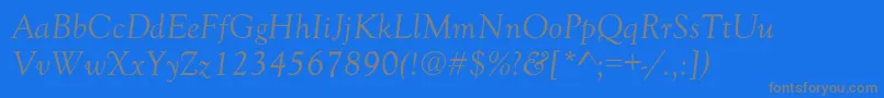 GoudyNormalItalic Font – Gray Fonts on Blue Background
