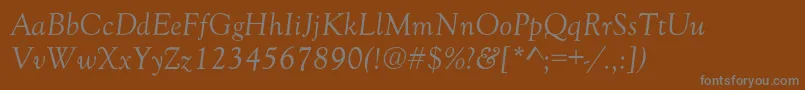 GoudyNormalItalic Font – Gray Fonts on Brown Background