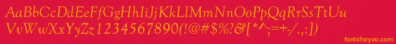 GoudyNormalItalic Font – Orange Fonts on Red Background