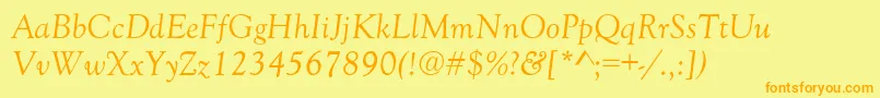 GoudyNormalItalic Font – Orange Fonts on Yellow Background
