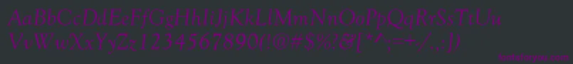 フォントGoudyNormalItalic – 黒い背景に紫のフォント
