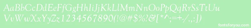 GoudyNormalItalic Font – White Fonts on Green Background