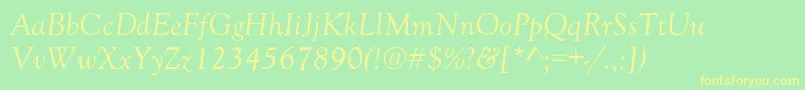 GoudyNormalItalic Font – Yellow Fonts on Green Background