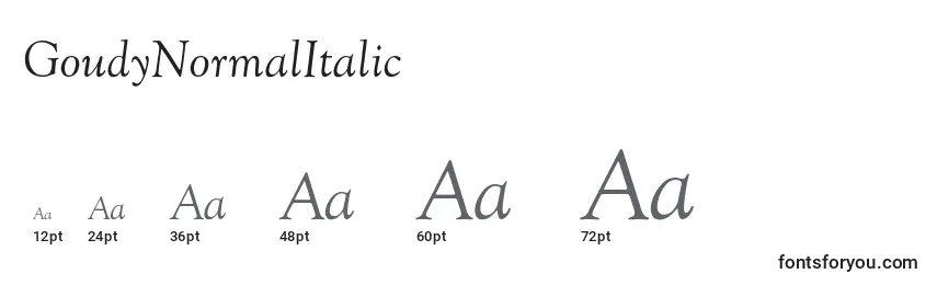 GoudyNormalItalic Font Sizes