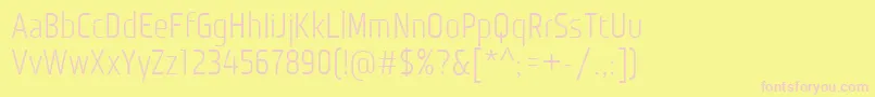 MonitoricaRg-fontti – vaaleanpunaiset fontit keltaisella taustalla