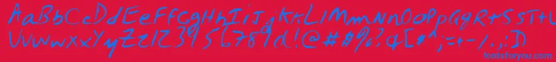OysterRegular Font – Blue Fonts on Red Background