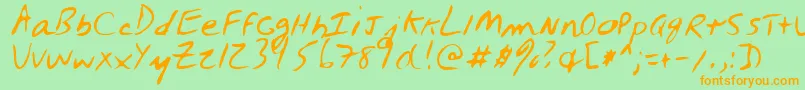 OysterRegular Font – Orange Fonts on Green Background