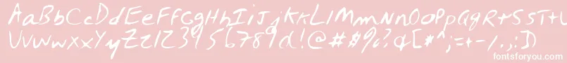 OysterRegular-Schriftart – Weiße Schriften auf rosa Hintergrund