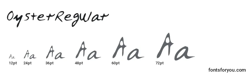 OysterRegular Font Sizes