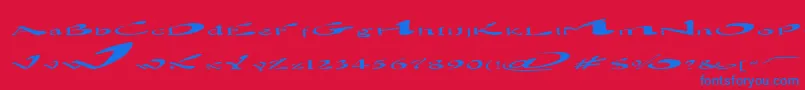 BlownAway Font – Blue Fonts on Red Background