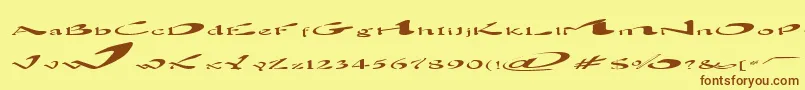 BlownAway Font – Brown Fonts on Yellow Background
