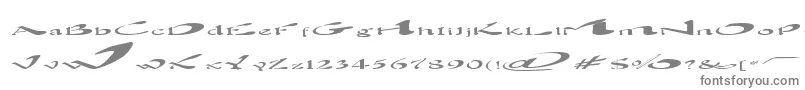 フォントBlownAway – 白い背景に灰色の文字