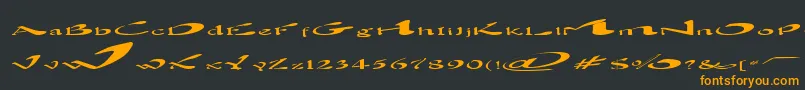 BlownAway-Schriftart – Orangefarbene Schriften auf schwarzem Hintergrund