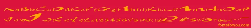 BlownAway Font – Orange Fonts on Red Background