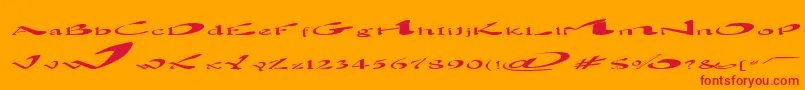 BlownAway Font – Red Fonts on Orange Background