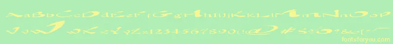 Saiba mais sobre a fonte BlownAway Fonte BlownAway – fontes amarelas em um fundo verde