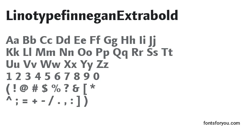 Шрифт LinotypefinneganExtrabold – алфавит, цифры, специальные символы